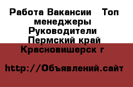 Работа Вакансии - Топ-менеджеры, Руководители. Пермский край,Красновишерск г.